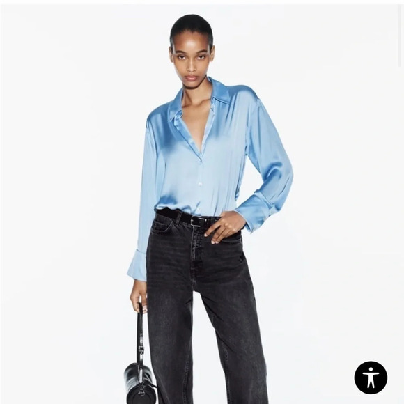 Zara Tops - NWT Zara | SATIN EFFECT SHIRT | Size Small